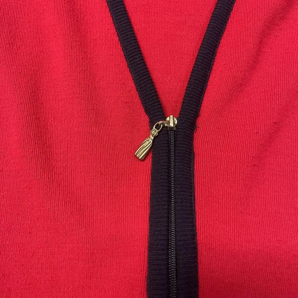 A Sweetree Original Red and Black Sleeveless Cardigan Vest USA